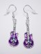 Guitar with Skull purple Earrings