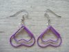 Paperclips Earrings heart purple