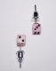 Ear Stud Dices pink