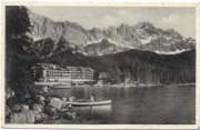 Eibsee with Hotels and Zugspitze