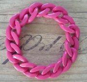 Link Chain Bracelet dark pink
