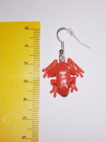 rote Pfeilgift-Frösche Ohrringe - zum Schließen ins Bild klicken