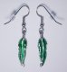 Feather green Earrings