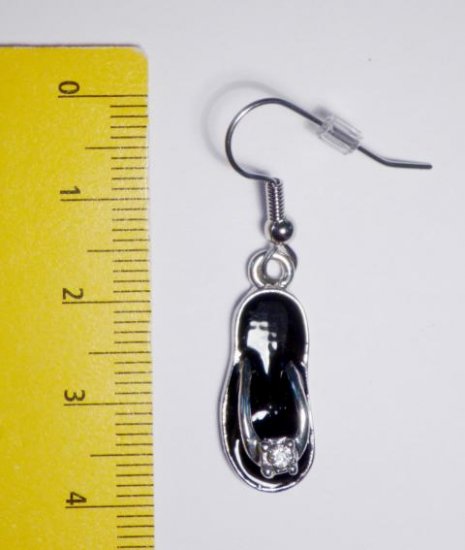 Slipper black Earrings - Click Image to Close