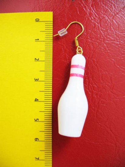 Bowling Pins Earrings - Click Image to Close