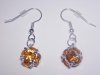 Crystal Earrings amber colored