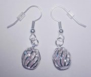 Crystal Cage silver plated Earrings pink