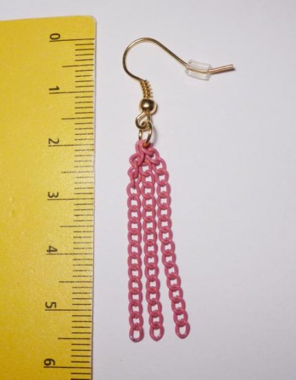 Chain Earrings pink - Click Image to Close