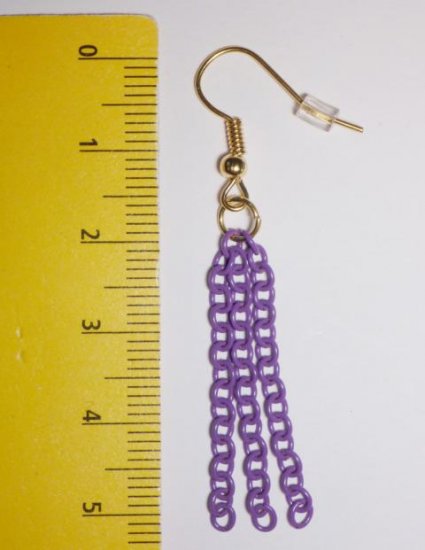 Chain Earrings purple - Click Image to Close