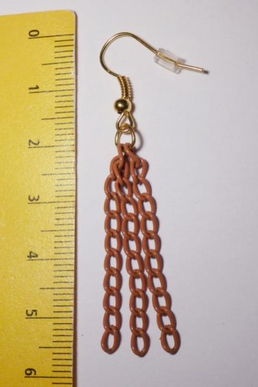 Chain Earrings brown - Click Image to Close