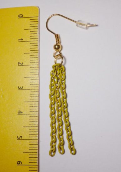 Chain Earrings yellow - Click Image to Close