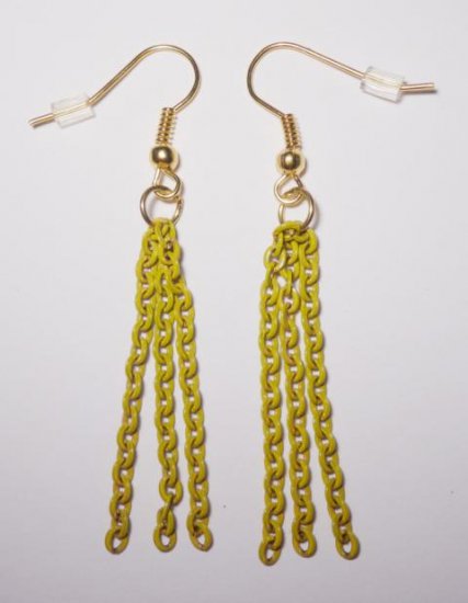 Chain Earrings yellow - Click Image to Close