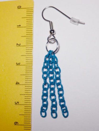 Chain Earrings blue - Click Image to Close