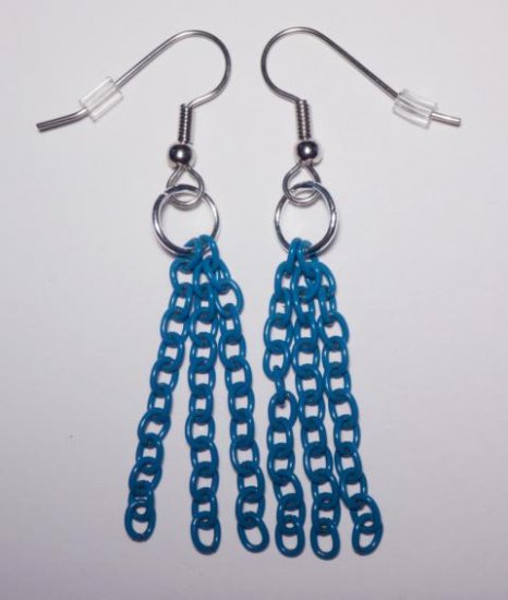 Chain Earrings blue - Click Image to Close