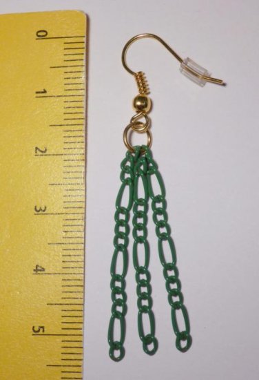 Chain Earrings green - Click Image to Close
