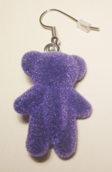 Teddy bears Earrings purple - Click Image to Close