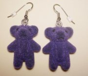 Teddy bears Earrings purple