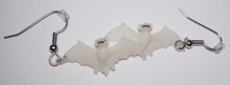 Bats Earrings - Glow in the Dark - Click Image to Close