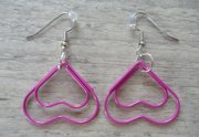 Paperclips Earrings heart pink