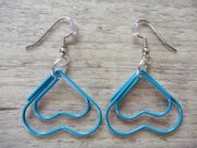 Paperclips Earrings heart blue