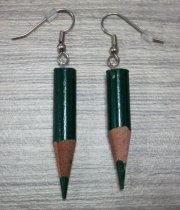 Colored Pencil Earrings green