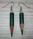Colored Pencil Earrings green