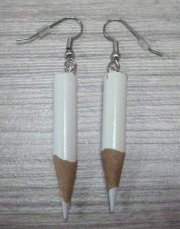 Colored Pencil Earrings white