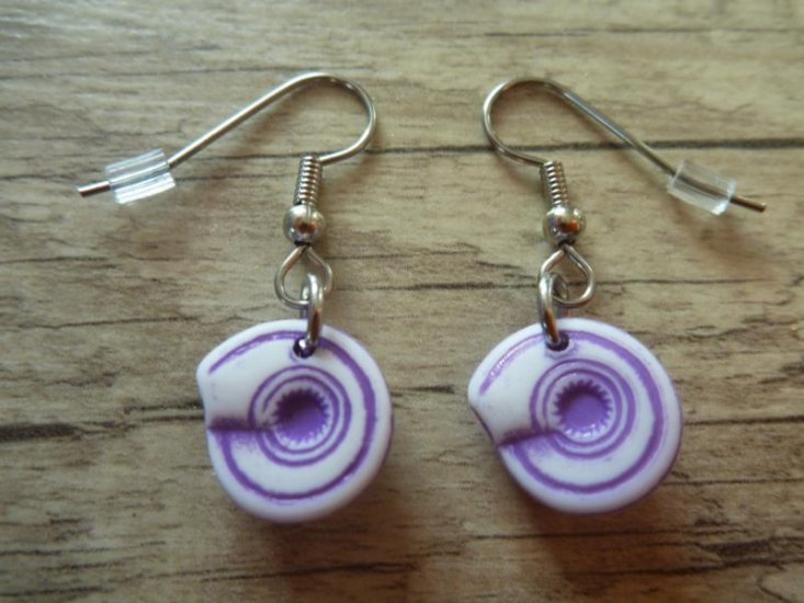 Marine Animals Snail purple Earrings - Click Image to Close