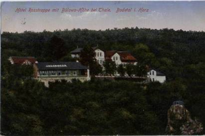 Hotel Rosstrappe mit Bülows-Höhe bei Thale, Bodetal im Harz - zum Schließen ins Bild klicken