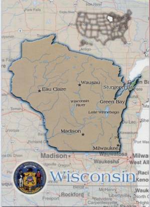 Wisconsin - Map Card - Click Image to Close