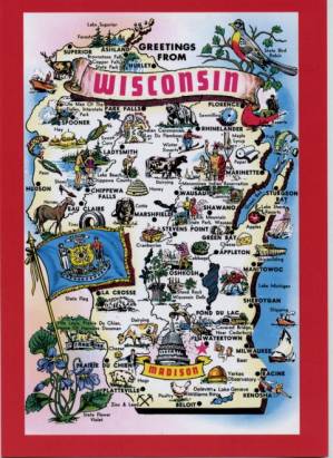 Wisconsin - Map Card - Click Image to Close