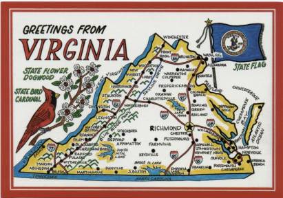 Virginia - Map Card - Click Image to Close