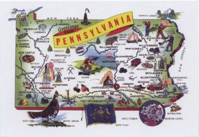 Pennsylvania - Map Card - Click Image to Close
