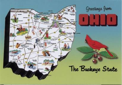 Ohio - Landkarte - zum Schließen ins Bild klicken