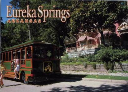 Eureka Springs, Trolley Car Bus - Click Image to Close
