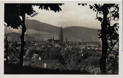 Freiburg i. Breisgau - Blick vom Kaffee Jägerhäusle - zum Schließen ins Bild klicken