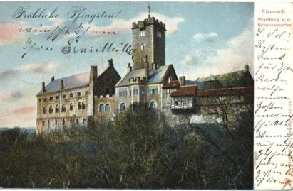 Eisenach - Wartburg v.d. Schanzenspitze - zum Schließen ins Bild klicken