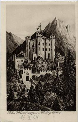 Schloss Hohenschwangau und Säuling - zum Schließen ins Bild klicken