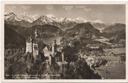 Schloß Neuschwanstein und Hohenschwangau, Alpsee und Schwansee - zum Schließen ins Bild klicken
