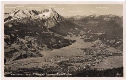 Wankhaus - Blick auf Garmisch-Partenkirchen - zum Schließen ins Bild klicken