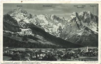 Garmisch gegen Wettersteingebirge - zum Schließen ins Bild klicken