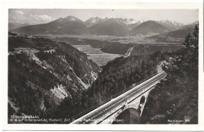 Mittenwaldbahn - Blick auf Vorbergviadukt, Hochzirl, Zirl, Innta - zum Schließen ins Bild klicken