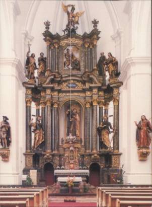 Berchtesgaden - Kath. Pfarrkirche St.Andreas, Hochaltar - zum Schließen ins Bild klicken