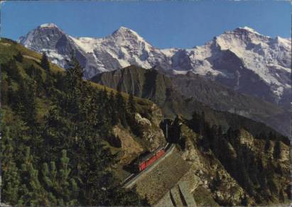 Bergbahn Schynige Platte - Eiger, Mönch, Jungfrau - zum Schließen ins Bild klicken