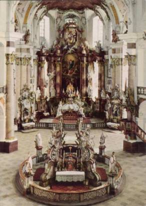 Basilika Vierzehnheiligen - Gnaden- und Hochaltar - zum Schließen ins Bild klicken