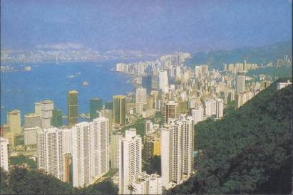 Hong Kong - Wolkenkratzer am Victoria Hafen - zum Schließen ins Bild klicken