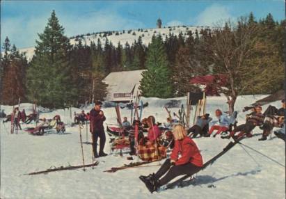 Winterfreuden im Schwarzwald mit Skifahrern - zum Schließen ins Bild klicken
