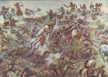 Radebeul, Indian Museum, Indians Battle at Little Big Horn - Click Image to Close
