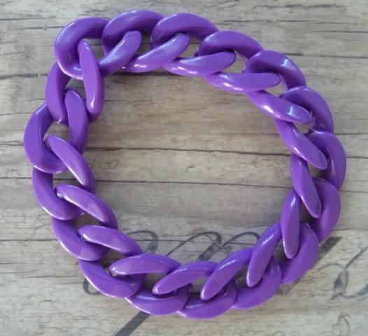 Gliederketten-Armband lila - zum Schließen ins Bild klicken