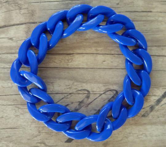 Link Chain Bracelet dark blue - Click Image to Close